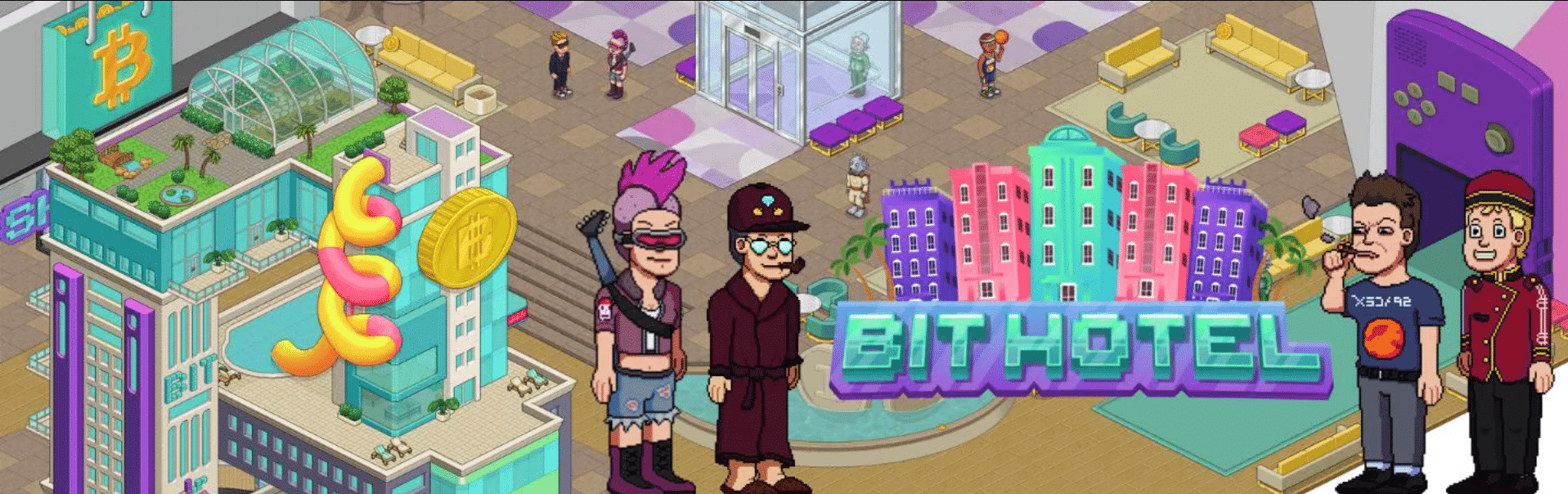 Bit Hotel is an online NFT game on the Ferrum Network with play-to-earn social dynamics where players collect NFT items to earn rewards.