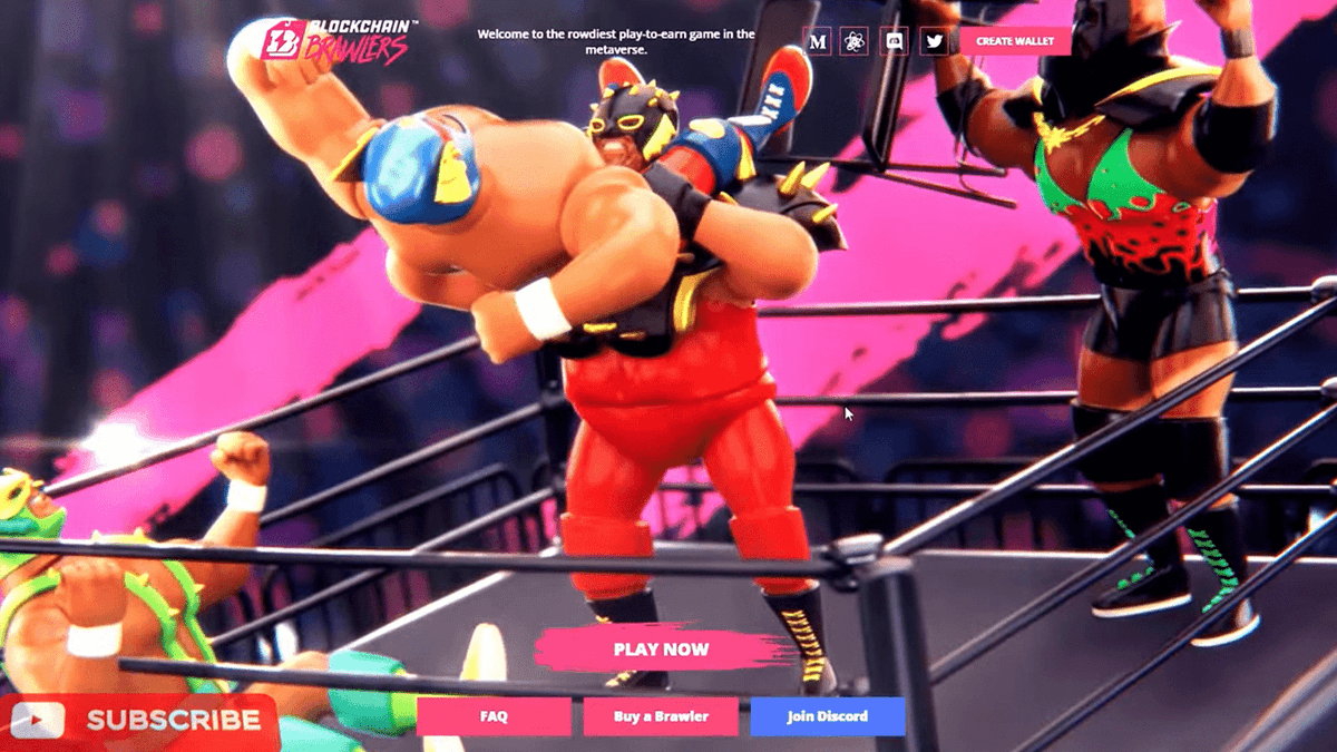 Blockchain Brawlers is a wrestling game where quirky, funny, rowdy, weird NFT wrestlers fight with each other in brawls.