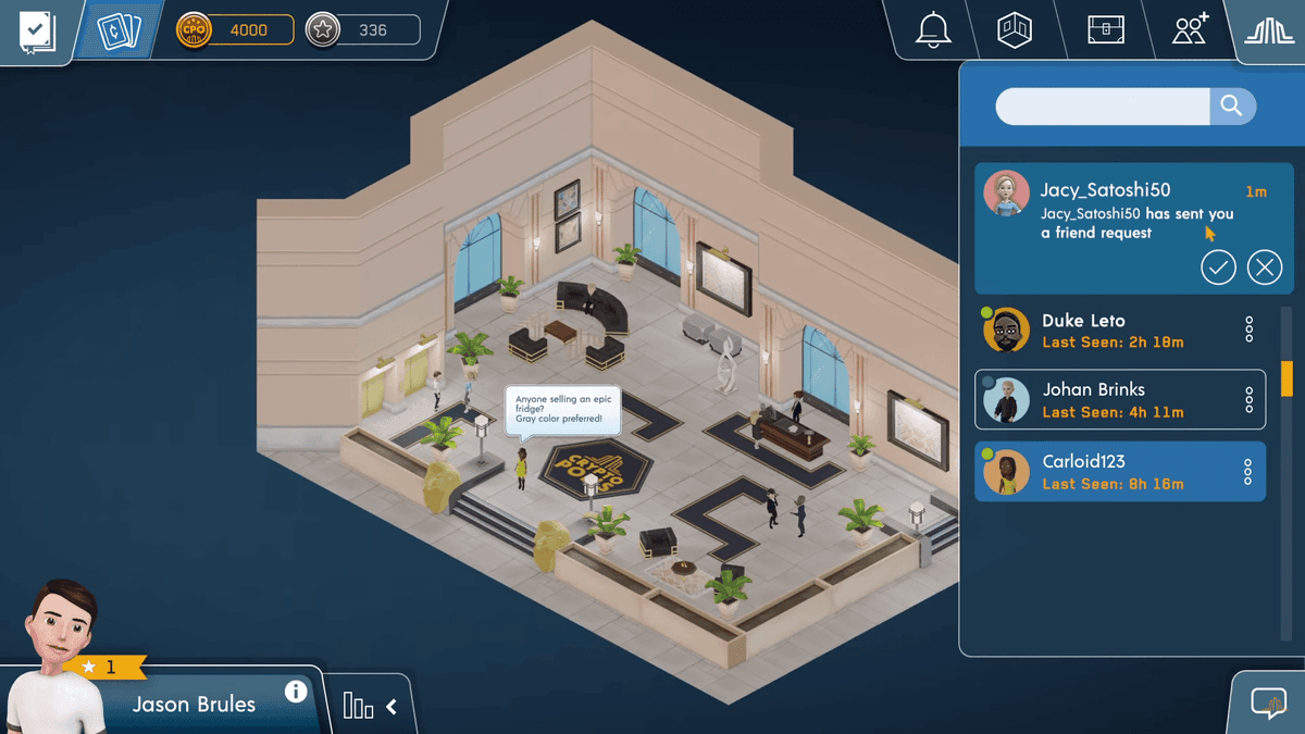Cryptopolis is a Social online NFT game where you can build out your apartment with NFT items, socialize with friends and play minigames.
