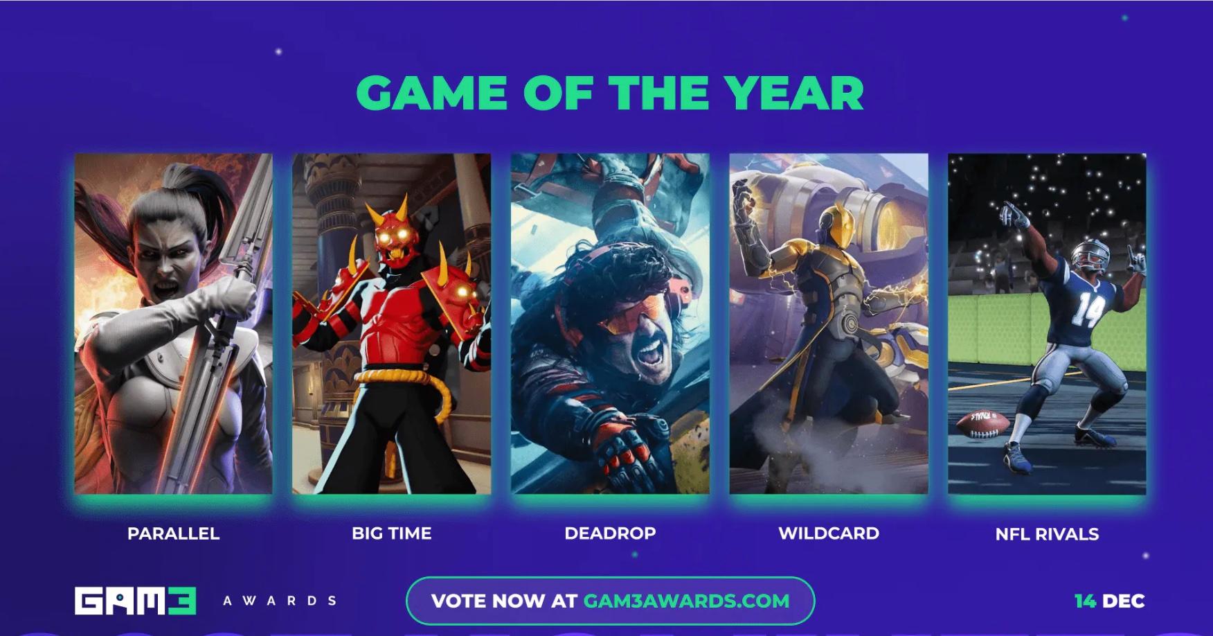 GAM3 Awards 2023: $2M Prize, Top Nominees, Industry Insights Revealed! -  Play to Earn Games News